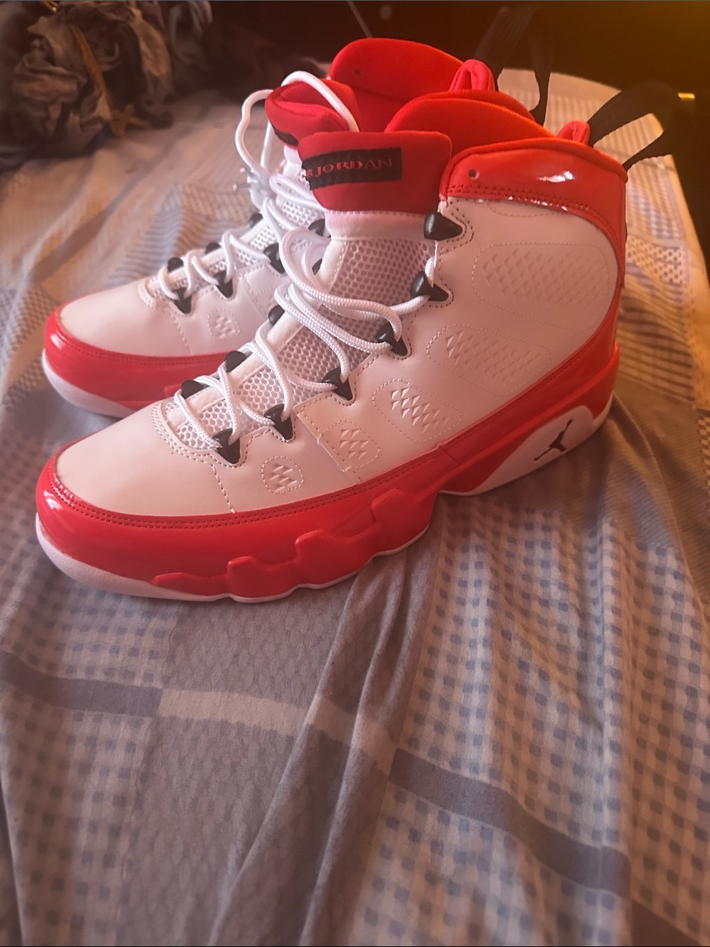 Jordan Men's High-Top Sneakers in White and Red